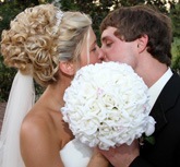 Ivory Silk Rose Hand Tie (3 Dozen Roses) - Bridal Wedding Bouquet