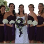 Purple and Ivory Silk Rose Cascade - Bridal Wedding Bouquet