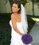 Purple Silk Rose Hand Tie (3 Dozen Roses) - Bridal Wedding Bouquet